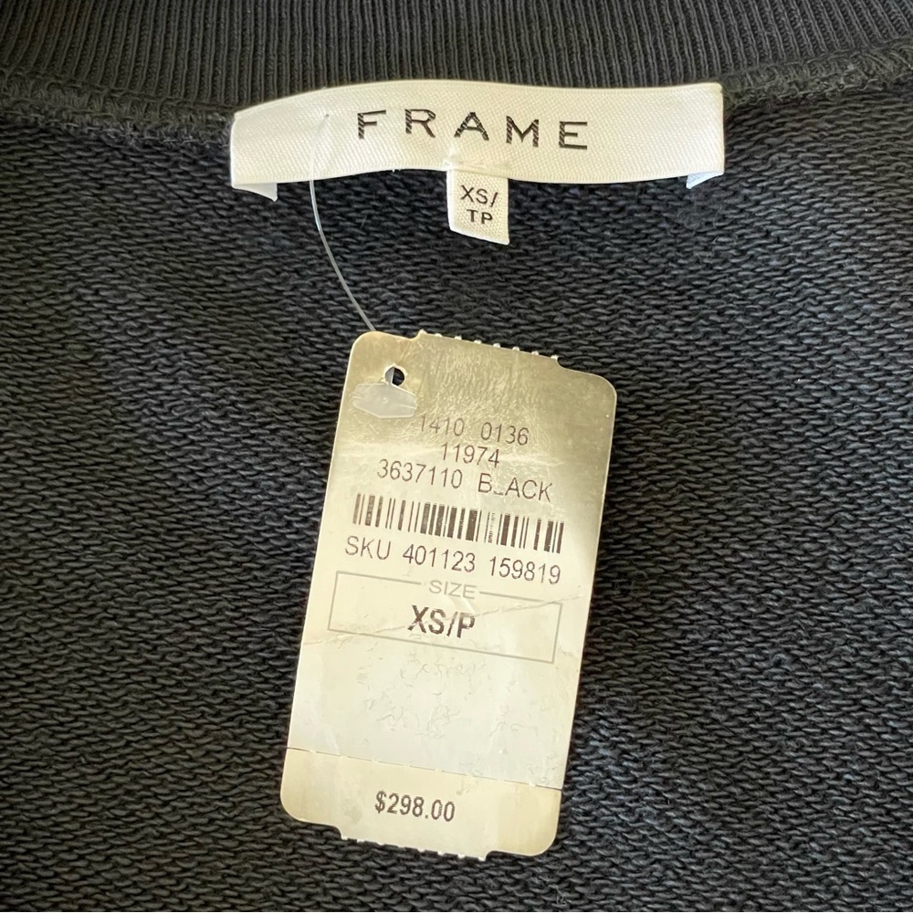 NWT Frame Easy Jumpsuit French Terry Organic Pima Cotton Faded Noir XS - Picture 13 of 16